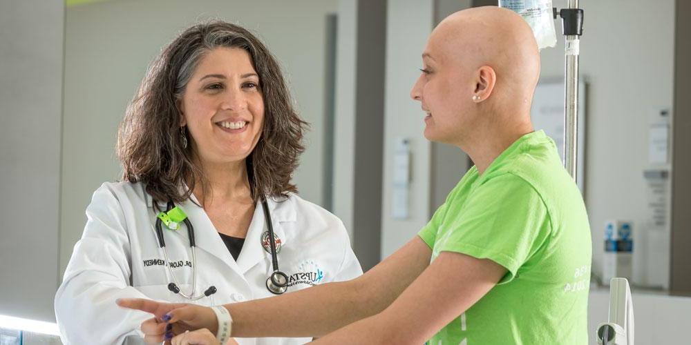 Dr. Gloria Kennedy, pediatric oncologist and patient. Upstate Cancer Center and Upstate Golisano Children's Hospital is the only Syracuse area center to treat children's cancer and hematologic conditions.