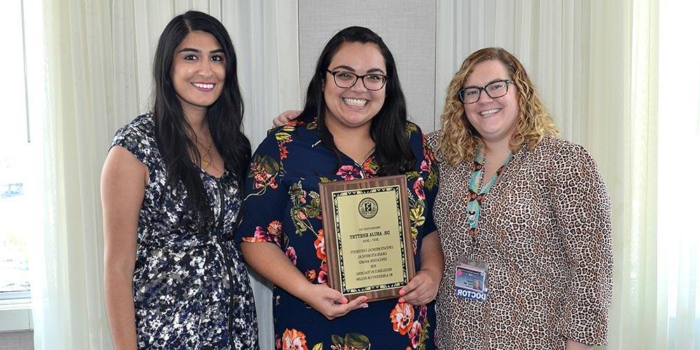 Dr. Sarah Ellis, Dr. Anuja Khettry (recipient of Excellence in Teaching Award, Dr. Sara Batool