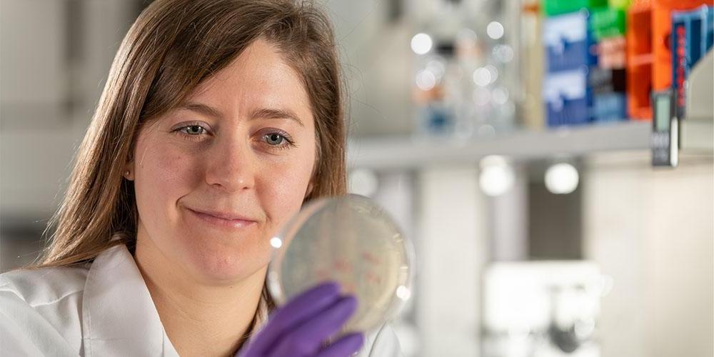 Student in research lab